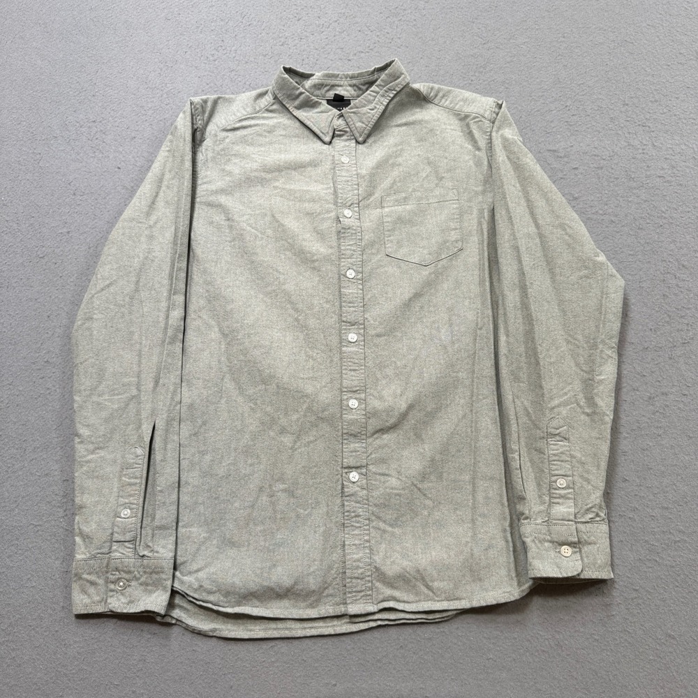 Oakley Button Down Shirt Men's XL Gray Custom Fit Long Sleeve Oxford Workwear